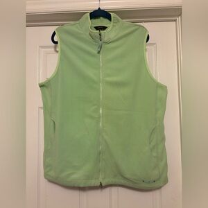 Light Green Zip Front Fleece Vest